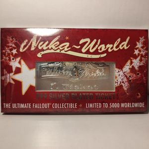 Fallout Nuka World Ticket Silver Plated Ingot Official Figurine